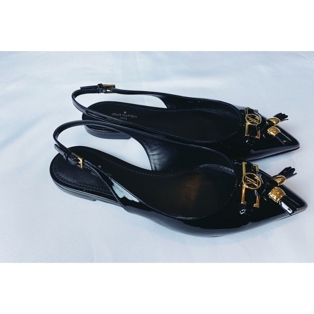 Louis Vuitton insider flat embellished tassel slingback ballerina shoes